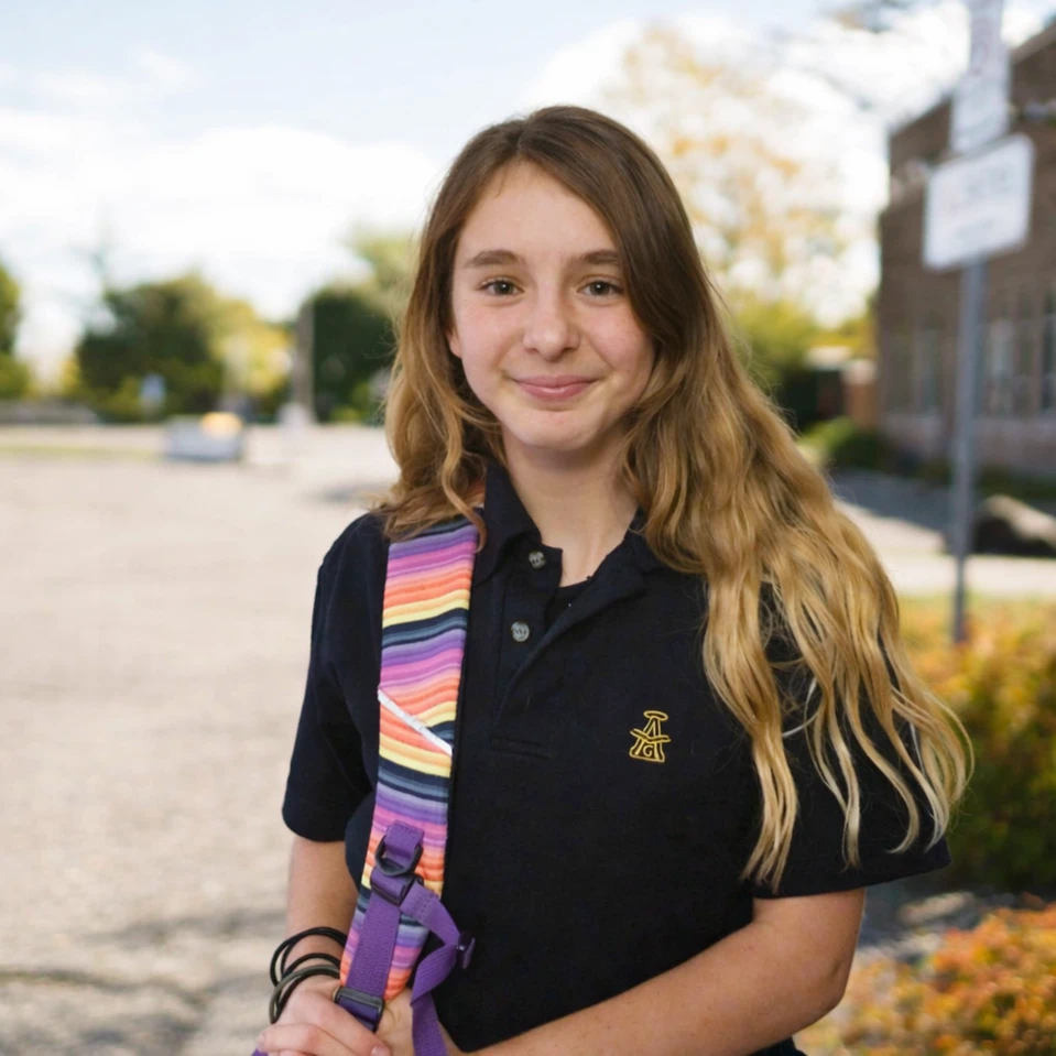 Fille souriante dehors