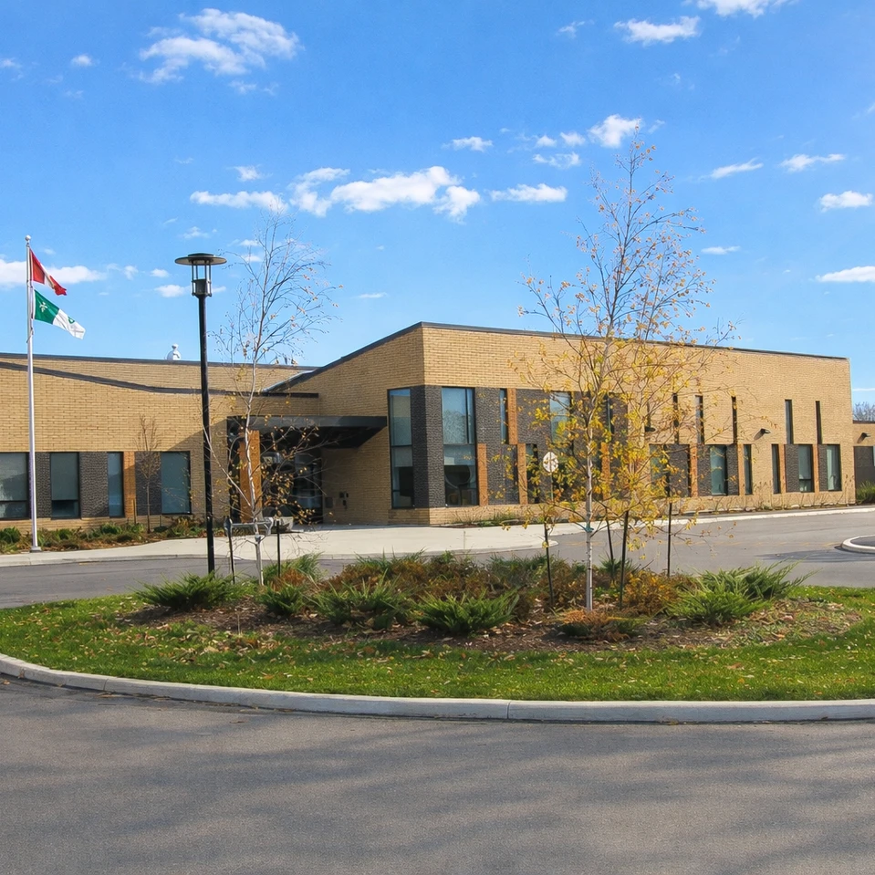 Extérieur de l'école ciel ensoleillé